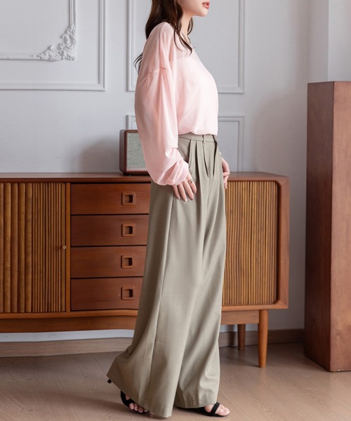 DAY CLOSET(デイ クローゼット)の「レディース 大人のこなれ感。オーバーサイズシアーメッシュトップス(シャツ/ブラウス・レディース・アイボリー/ピンク/グレー/ブラック・FREE)」の21枚目の写真