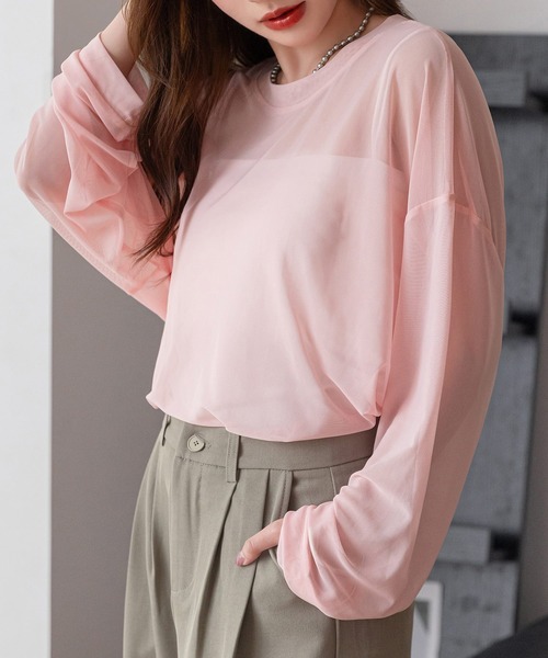 セール】レディース 大人のこなれ感。オーバーサイズシアーメッシュ