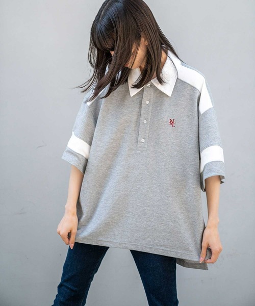 Nora Lily(ノラリリー)の「【Nora Lily】Loose Polo Bi-color S/S Top (UNISEX)(ポロシャツ・メンズ・ブラック/ミント・FREE)」の10枚目の写真