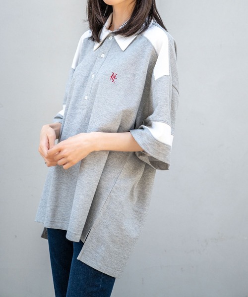 Nora Lily(ノラリリー)の「【Nora Lily】Loose Polo Bi-color S/S Top (UNISEX)(ポロシャツ・メンズ・ブラック/ミント・FREE)」の9枚目の写真