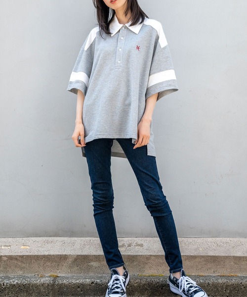Nora Lily(ノラリリー)の「【Nora Lily】Loose Polo Bi-color S/S Top (UNISEX)(ポロシャツ・メンズ・ブラック/ミント・FREE)」の13枚目の写真