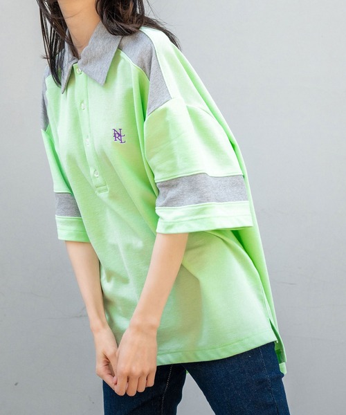 Nora Lily(ノラリリー)の「【Nora Lily】Loose Polo Bi-color S/S Top (UNISEX)(ポロシャツ・メンズ・ブラック/ミント・FREE)」の17枚目の写真