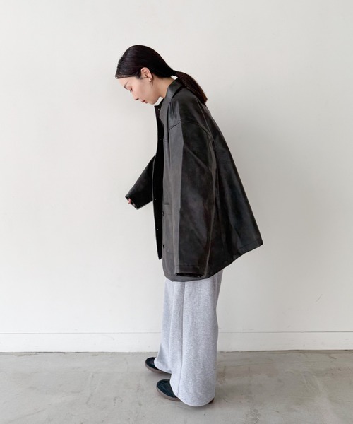 【未使用品】SELECT MOCA by son ステンカラーレザージャケット ステンカラーフェイクレザージャケット【by SON】 – SELECT MOCA