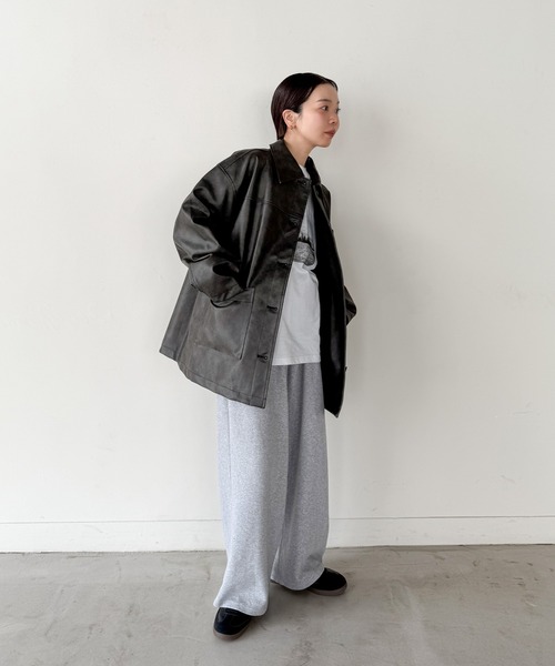 【未使用品】SELECT MOCA by son ステンカラーレザージャケット ステンカラーフェイクレザージャケット【by SON】 – SELECT MOCA