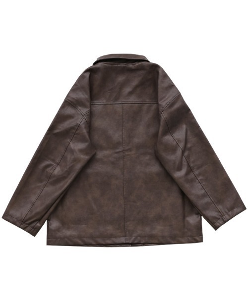 ステンカラーフェイクレザージャケット（ステンカラーコート
