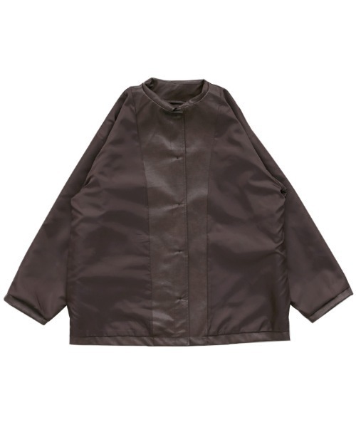 ステンカラーフェイクレザージャケット（ステンカラーコート