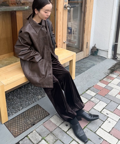 select MOCA by son ステンカラーフェイクレザージャケット 未使用品