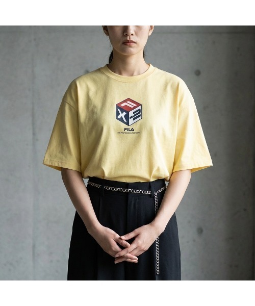 FILA(フィラ)の「S/Sプリント Tシャツ(Tシャツ/カットソー・レディース・イエロー・S/M/L)」の1枚目の写真