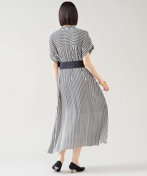 クリアインプレッション レディース 半袖 ワンピース ストライプ