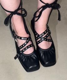 SHAGGIE | ダブルストラップギャザーパンプス(パンプス)