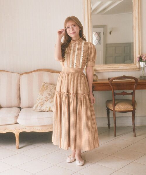 Areeam(アリーム)の「チェックギャザーティアードスカート(スカート・レディース・レッド/ベージュ・FREE)」の20枚目の写真