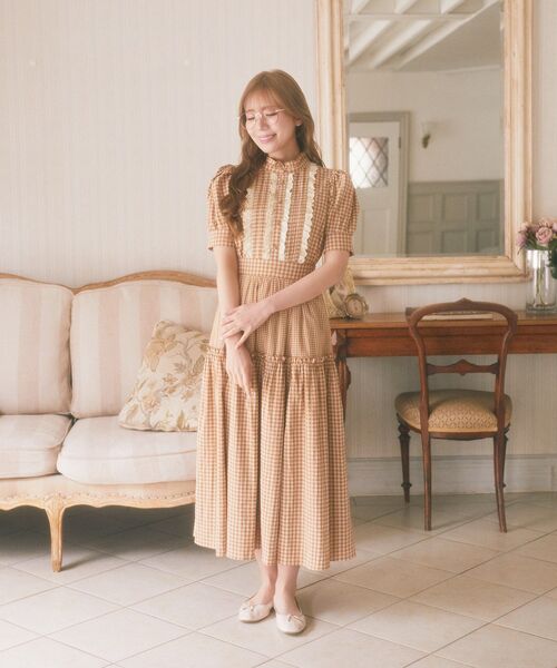 Areeam(アリーム)の「チェックギャザーティアードスカート(スカート・レディース・レッド/ベージュ・FREE)」の18枚目の写真