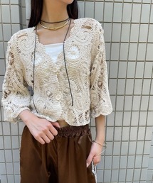 クロシェスカラップショートカーディガン