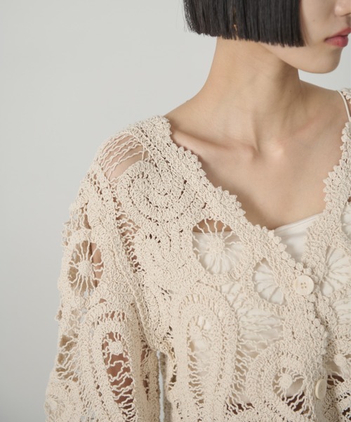 AIC.(エーアイシー)の「クロシェスカラップショートカーディガン(カーディガン/ボレロ・レディース・キナリ/ブラック・FREE)」の18枚目の写真