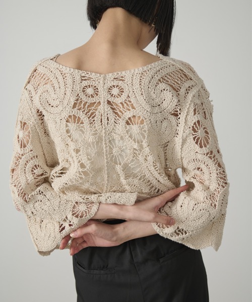 AIC.(エーアイシー)の「クロシェスカラップショートカーディガン(カーディガン/ボレロ・レディース・キナリ/ブラック・FREE)」の20枚目の写真