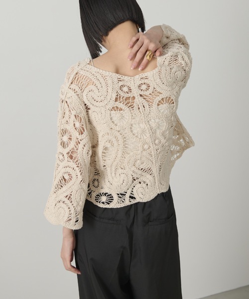 AIC.(エーアイシー)の「クロシェスカラップショートカーディガン(カーディガン/ボレロ・レディース・キナリ/ブラック・FREE)」の16枚目の写真