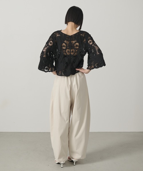 AIC.(エーアイシー)の「クロシェスカラップショートカーディガン(カーディガン/ボレロ・レディース・キナリ/ブラック・FREE)」の7枚目の写真