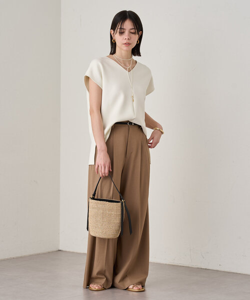 LOUNGEDRESS（ラウンジドレス）の「ポンチフレンチプルオーバー（Tシャツ/カットソー・レディース・アイボリー/ブラック・FREE）」の9枚目の写真