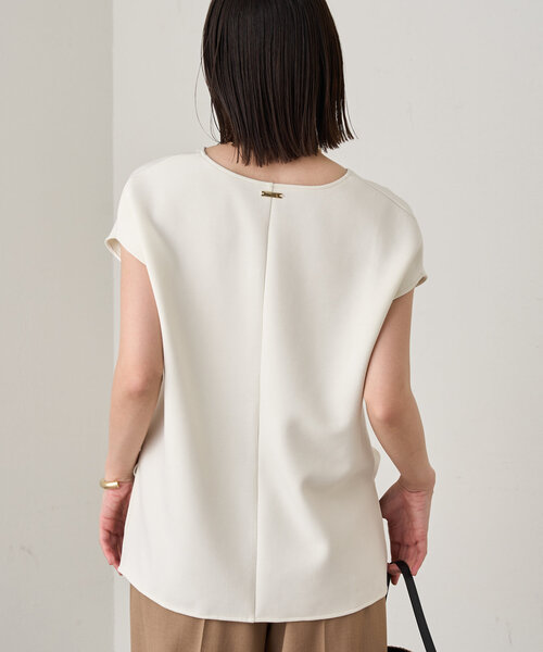 LOUNGEDRESS（ラウンジドレス）の「ポンチフレンチプルオーバー（Tシャツ/カットソー・レディース・アイボリー/ブラック・FREE）」の4枚目の写真