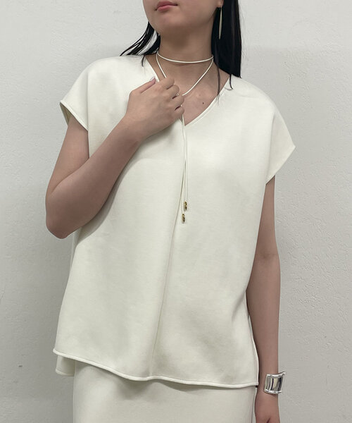 LOUNGEDRESS（ラウンジドレス）の「ポンチフレンチプルオーバー（Tシャツ/カットソー・レディース・アイボリー/ブラック・FREE）」の13枚目の写真