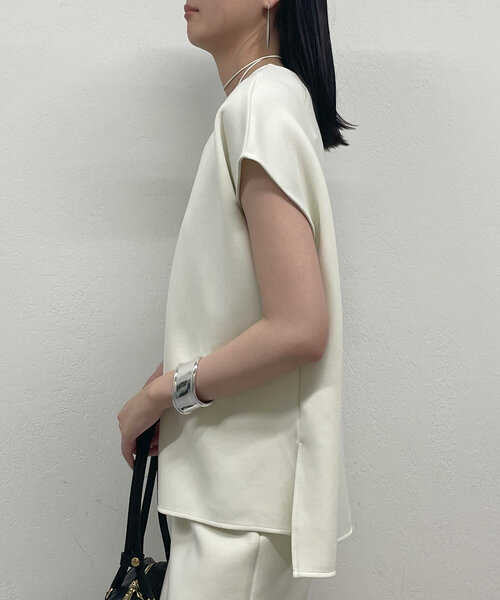 LOUNGEDRESS（ラウンジドレス）の「ポンチフレンチプルオーバー（Tシャツ/カットソー・レディース・アイボリー/ブラック・FREE）」の12枚目の写真