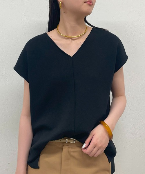 LOUNGEDRESS（ラウンジドレス）の「ポンチフレンチプルオーバー（Tシャツ/カットソー・レディース・アイボリー/ブラック・FREE）」の2枚目の写真