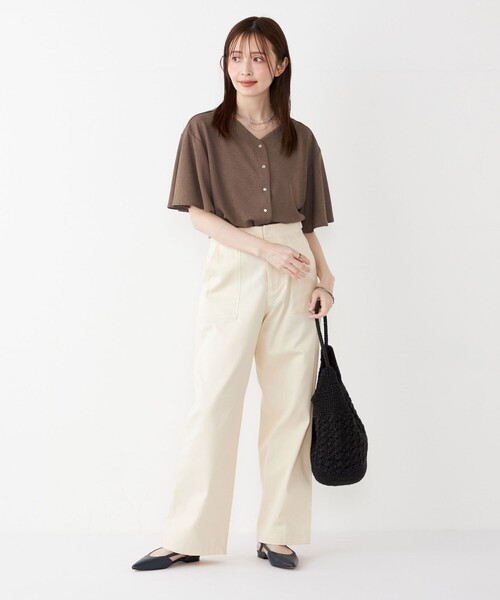【新品未使用タグ付き】SEA シアーリブ L/S トップス　ミルク バックスリットシアーロングトップス｜WOMEN｜250HSG80-079B