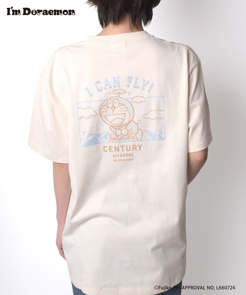 Flowering(フラワーリング)の「I’M DORAEMON/半袖Tシャツ(Tシャツ/カットソー・レディース・グレー/アイボリー・M/L)」の1枚目の写真