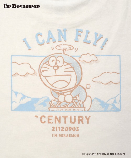 Flowering(フラワーリング)の「I’M DORAEMON/半袖Tシャツ(Tシャツ/カットソー・レディース・グレー/アイボリー・M/L)」の6枚目の写真