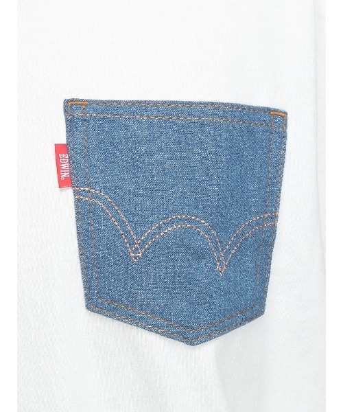 EDWIN(エドウィン)の「EDWIN (エドウィン) デニムポケット クルーネック 半袖 Tシャツ WHITE(Tシャツ/カットソー・メンズ・ホワイト・3L/4L/5L)」の6枚目の写真