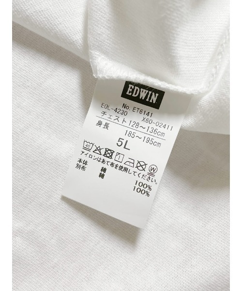 EDWIN(エドウィン)の「EDWIN (エドウィン) デニムポケット クルーネック 半袖 Tシャツ WHITE(Tシャツ/カットソー・メンズ・ホワイト・3L/4L/5L)」の8枚目の写真