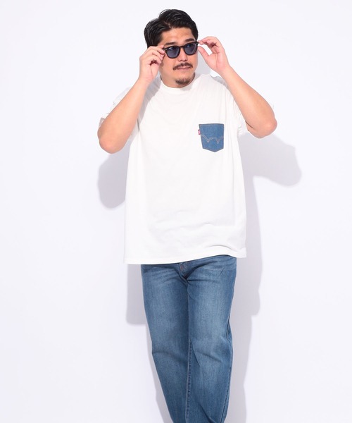 EDWIN(エドウィン)の「EDWIN (エドウィン) デニムポケット クルーネック 半袖 Tシャツ WHITE(Tシャツ/カットソー・メンズ・ホワイト・3L/4L/5L)」の2枚目の写真