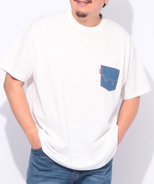 セール】EDWIN (エドウィン) デニムポケット クルーネック 半袖