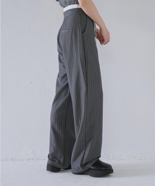 Uenui（ウニュイ）の「ストライプ ワイド パンツ（その他パンツ・レディース・グレー/ネイビー・FREE）」の8枚目の写真