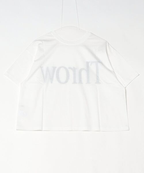 DROIT BELLO(ドロイトベロ)の「DROIT BELLO(ドロイトベロ) BICロゴ ショート丈Tシャツ(Tシャツ/カットソー・レディース・ホワイト/ブラック・F)」の3枚目の写真