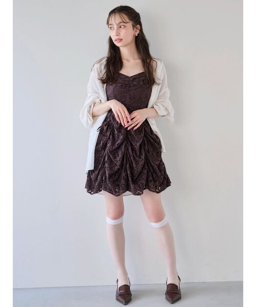 dazzlin（ダズリン）の「ギャザーリボンミニワンピース