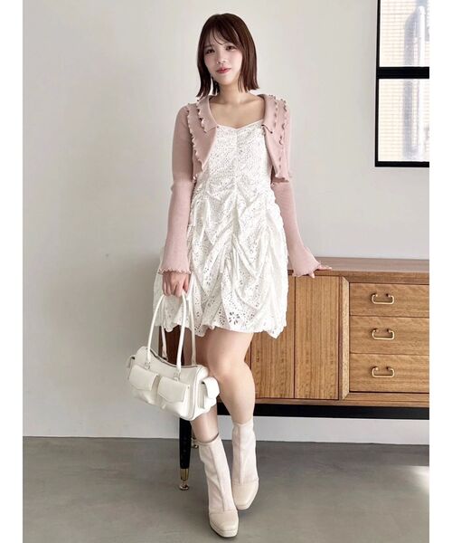 dazzlin ギャザーリボンミニワンピース dazzlin（ダズリン）の「ギャザーリボンミニワンピース