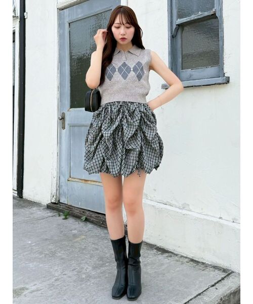 dazzlin（ダズリン）の「ギャザーリボンミニワンピース（ワンピース