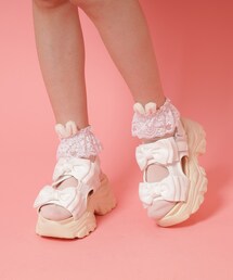 ◆厚底ダブルリボンサンダル