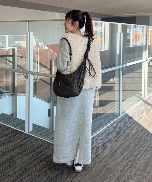 CIAOPANIC TYPY（チャオパニックティピー）の「【yukino企画】ナイロンギャザーショルダーポケット付きショルダー（トートバッグ・レディース・イエロー/チャコールグレー/オフホワイト/サックスブルー・ONE SIZE）」の18枚目の写真