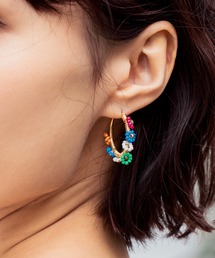 anap mimpi | カラービーズ フラワー フープ ピアス(ピアス（両耳用）)