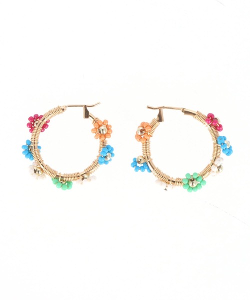 anap mimpi(アナップミンピ)の「カラービーズ フラワー フープ ピアス(ピアス(両耳用)・レディース・マルチ・FREE)」の5枚目の写真