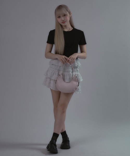 tinkerend(ティンカーエンド)の「Frilled Tiered Mini Skirt / ティアードフリルミニスカート バレエコア フリルレース(スカート・レディース・アイボリー/ホワイト/ブラック・FREE)」の10枚目の写真
