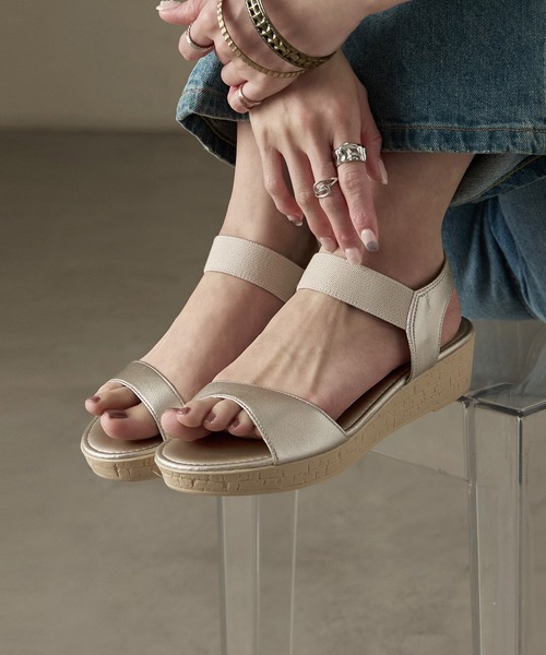 Fashion Letter(ファッションレター)の「日本製 ストラップ付き スポーツサンダル レディース(サンダル・レディース・ブラック/ゴールド/ブロンズ・LL/L/M/S)」の12枚目の写真