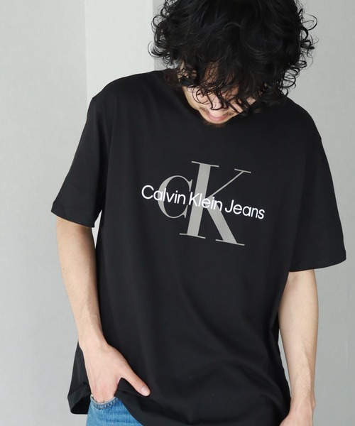 売れ筋商品|||カルバンクライン Tシャツ レディース トップス GLOSSY MONOLOGO REGULAR TEE - Print T-shirt - black Calvin Klein tシャツ Klein/カルバンクライン SS HERO MONOLOGO