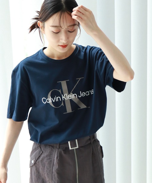 売れ筋商品|||カルバンクライン Tシャツ レディース トップス MONOLOGO SLIM TEE - Basic T-shirt - bright white dD4tLGwb3wcB.jpg?width=768
