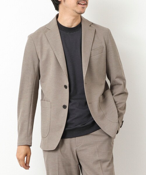 NOLLEY’S（ノーリーズ）の「《セットアップ対応》Primeflex 吸水速乾 メランジ カノコ ストレッチイージーJK 25SS（テーラードジャケット・メンズ・ブラック/ベージュ/ネイビー/グレー・S/M/L/XL）」の3枚目の写真