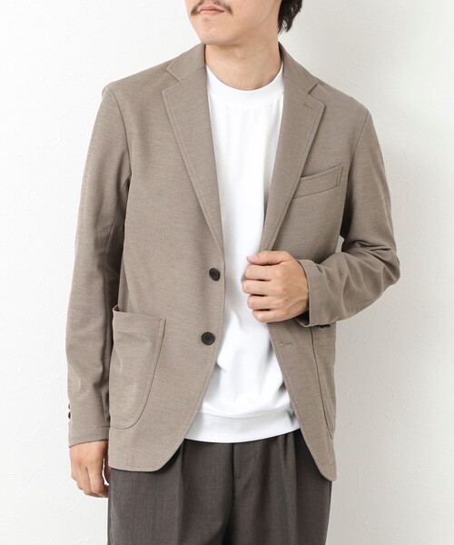 NOLLEY’S（ノーリーズ）の「《セットアップ対応》Primeflex 吸水速乾 メランジ カノコ ストレッチイージーJK 25SS（テーラードジャケット・メンズ・ブラック/ベージュ/ネイビー/グレー・S/M/L/XL）」の5枚目の写真