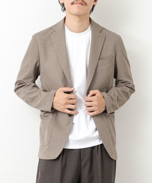 NOLLEY’S（ノーリーズ）の「《セットアップ対応》Primeflex 吸水速乾 メランジ カノコ ストレッチイージーJK 25SS（テーラードジャケット・メンズ・ブラック/ベージュ/ネイビー/グレー・S/M/L/XL）」の6枚目の写真