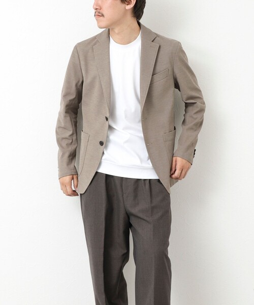 NOLLEY’S（ノーリーズ）の「《セットアップ対応》Primeflex 吸水速乾 メランジ カノコ ストレッチイージーJK 25SS（テーラードジャケット・メンズ・ブラック/ベージュ/ネイビー/グレー・S/M/L/XL）」の7枚目の写真